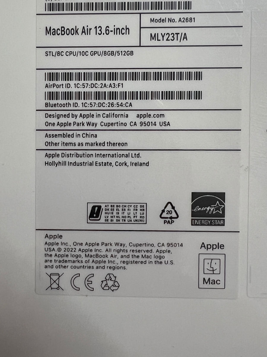 Macbook Air 13.6 2023 STL/8C CPU/10C GPU/8GB/512GB foto 2