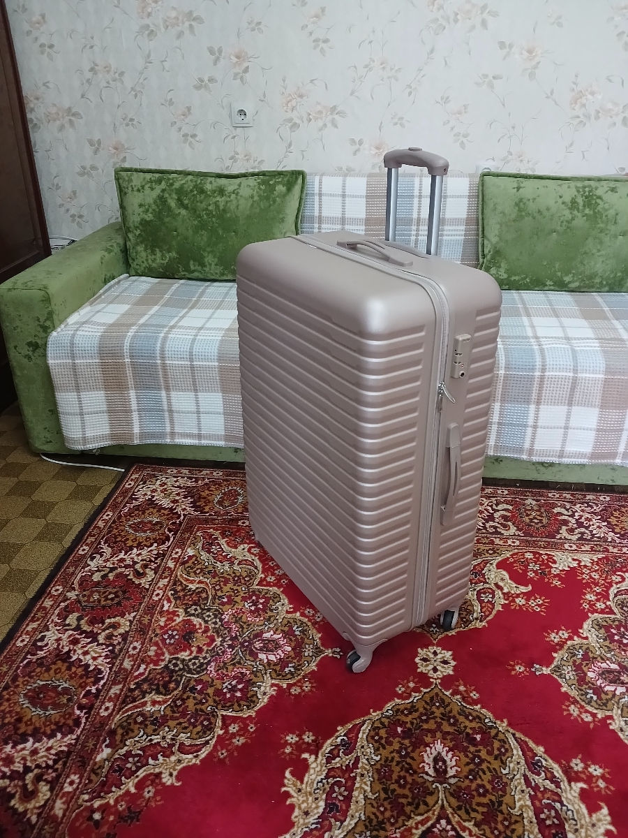 Valiza marime mare L-XL, culoarea bej foto 4
