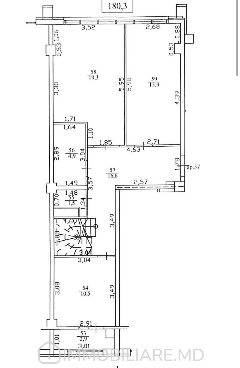 Apartament cu 4 camere, 180 m², Buiucani, Chișinău foto 4