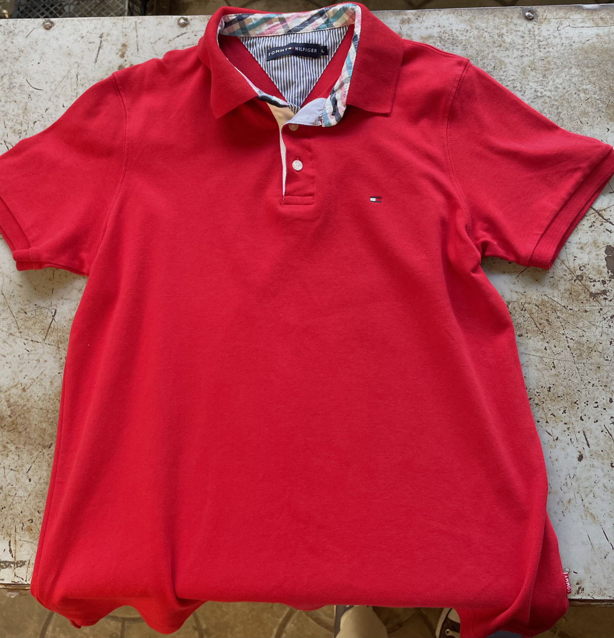 Красное поло Tommy Hilfiger