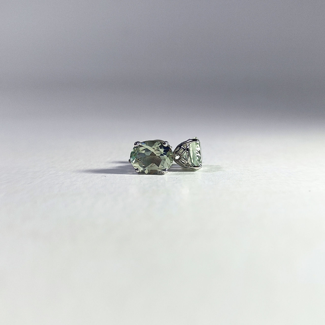 Cercei tip argint 925 cu Ametist Verde 4 carate. Argint 925 STS foto 9