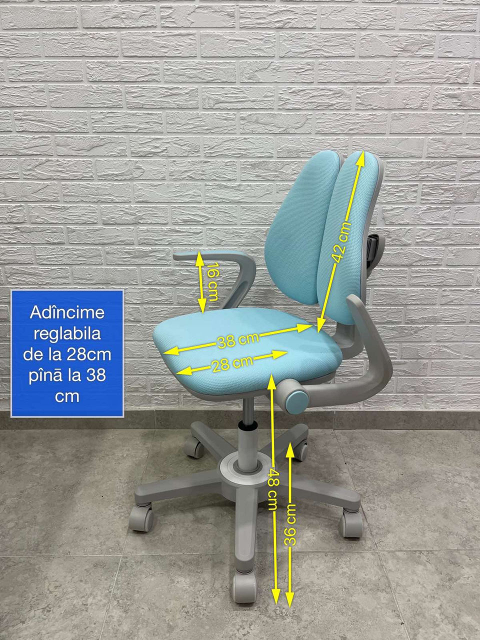 Scaun de birou ergonomic pentru copii Ergo-KID - este proiectat pentru a asigura confortul copilului foto 7