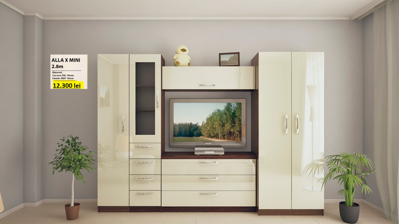 Credit ! Living cu fațade lucioase.Fabrika.Стенки c глянцевыми фасадами. Меб-е производство foto 16