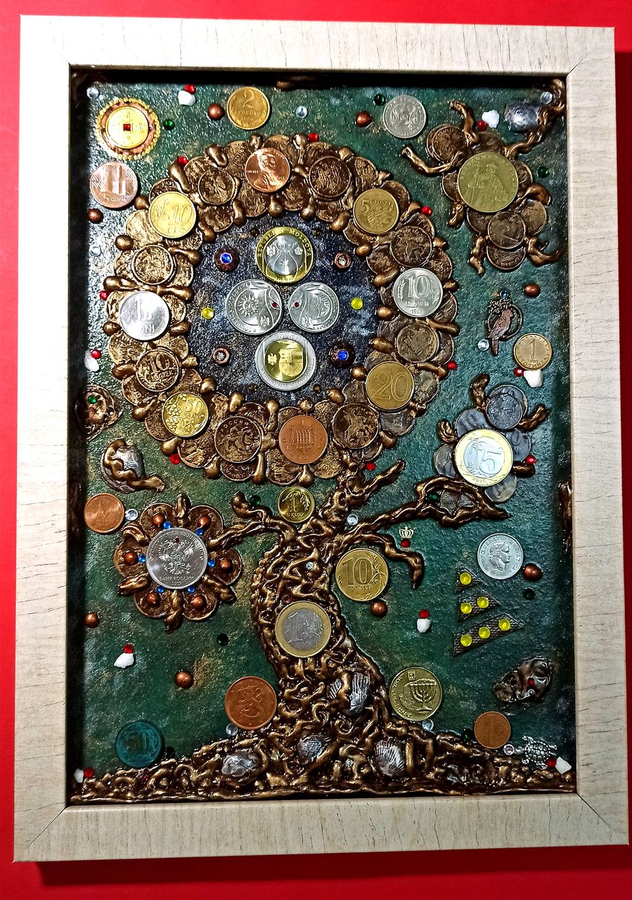 Панно" Денежное дерево" Оригинальный подарок на любой праздник!! Бизнес ...