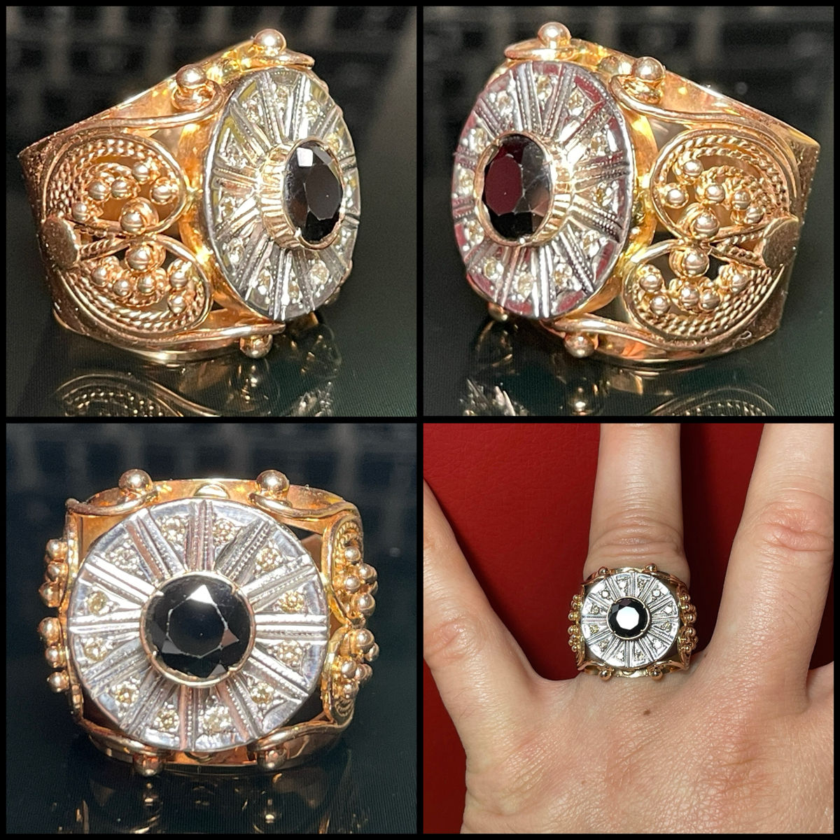Мужской перстень кольцо 585 золото печатка 14Kt inel pentru bărbați 585 Aur Oro 750 18Kt  фото 0
