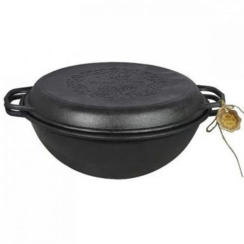 Казан узбекский WOK с крышкой-сковородкой 12 л, Сazan uzbek wok cu capac-tigaie, livrarea gratuita foto 1