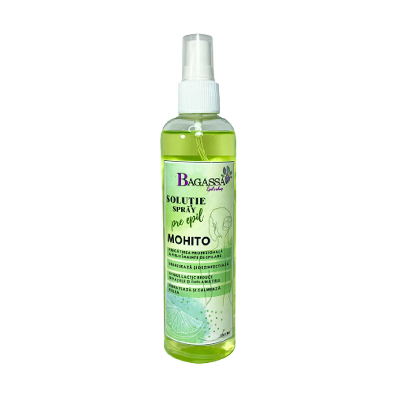 Solutie spray inainte de epilare Bagassa Mohito 250 ml foto 0