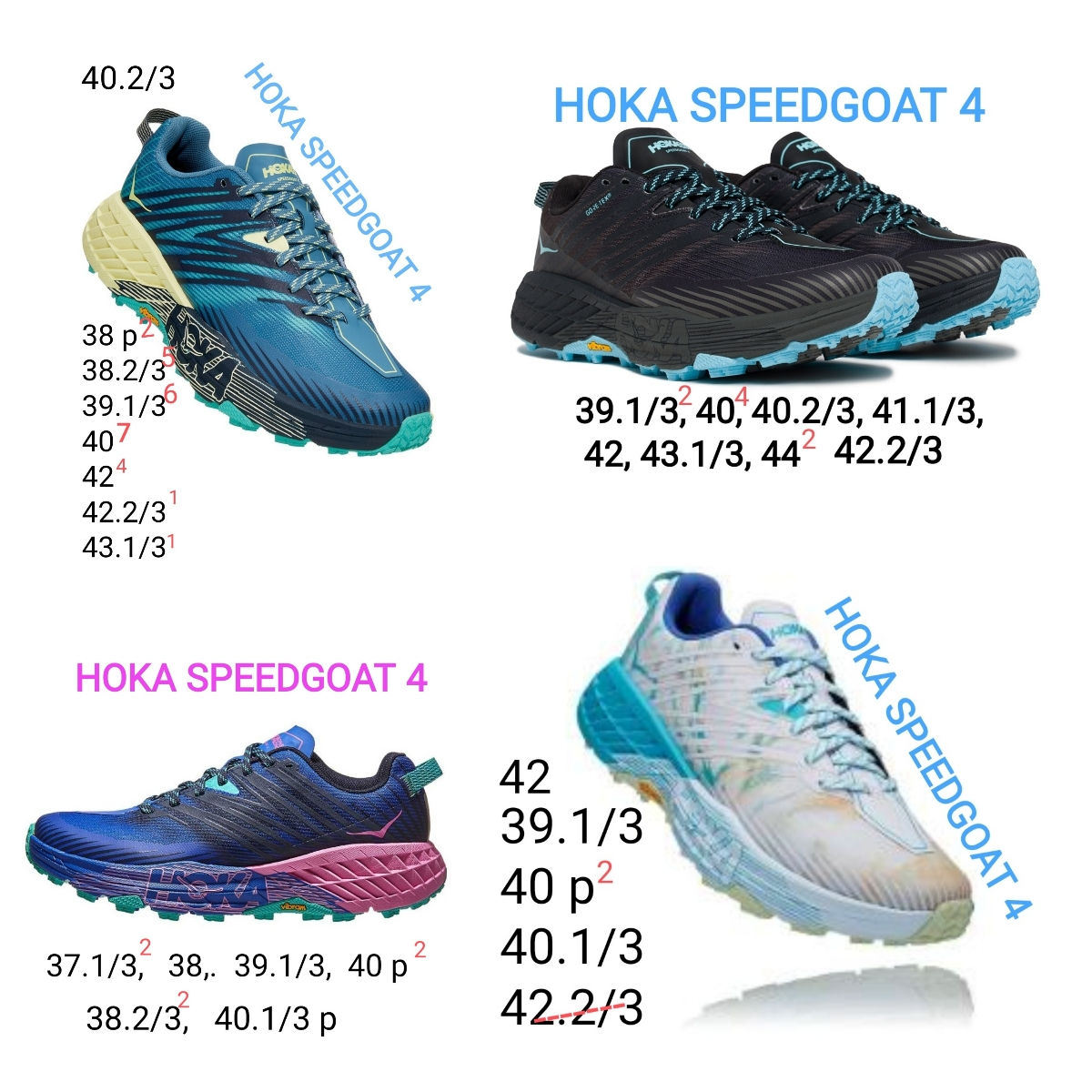 36-48 размер !трейловые кроссовки Hoka Speedgoat 4, 5, mid, Mafate speed 3, 4, Tecton X и другие foto 2