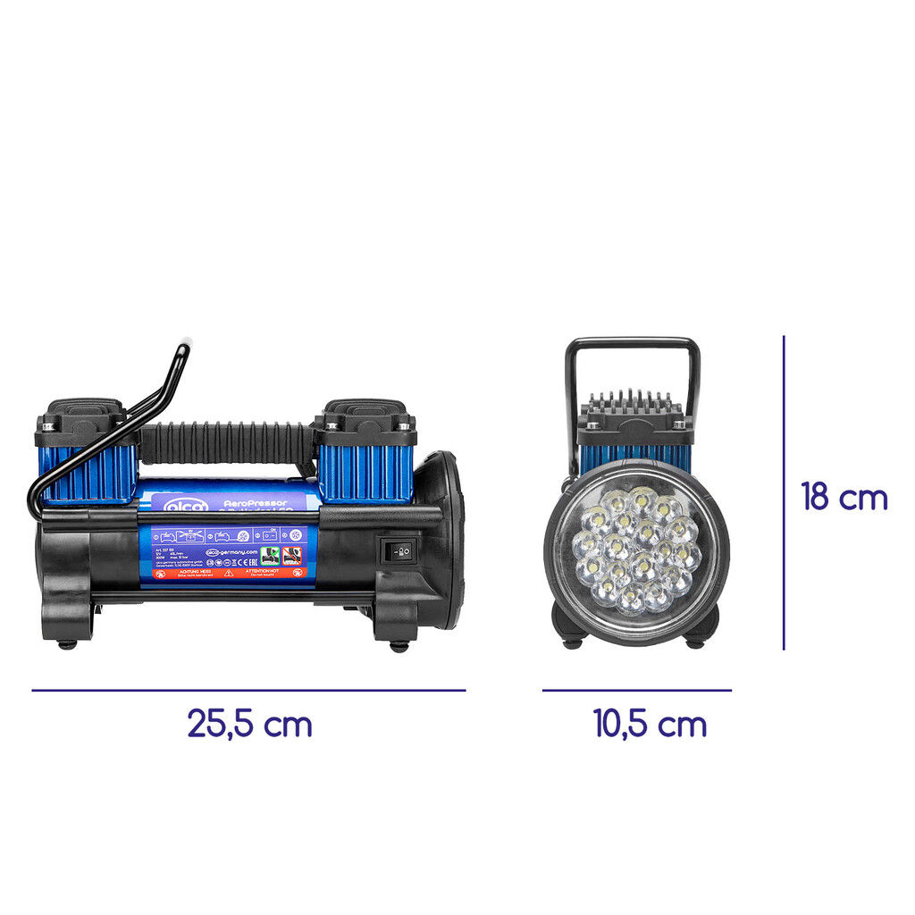 Мощный немецкий двухцилиндровый поршневой компрессор 12 Volt + LED Гарантия, Доставка! foto 2