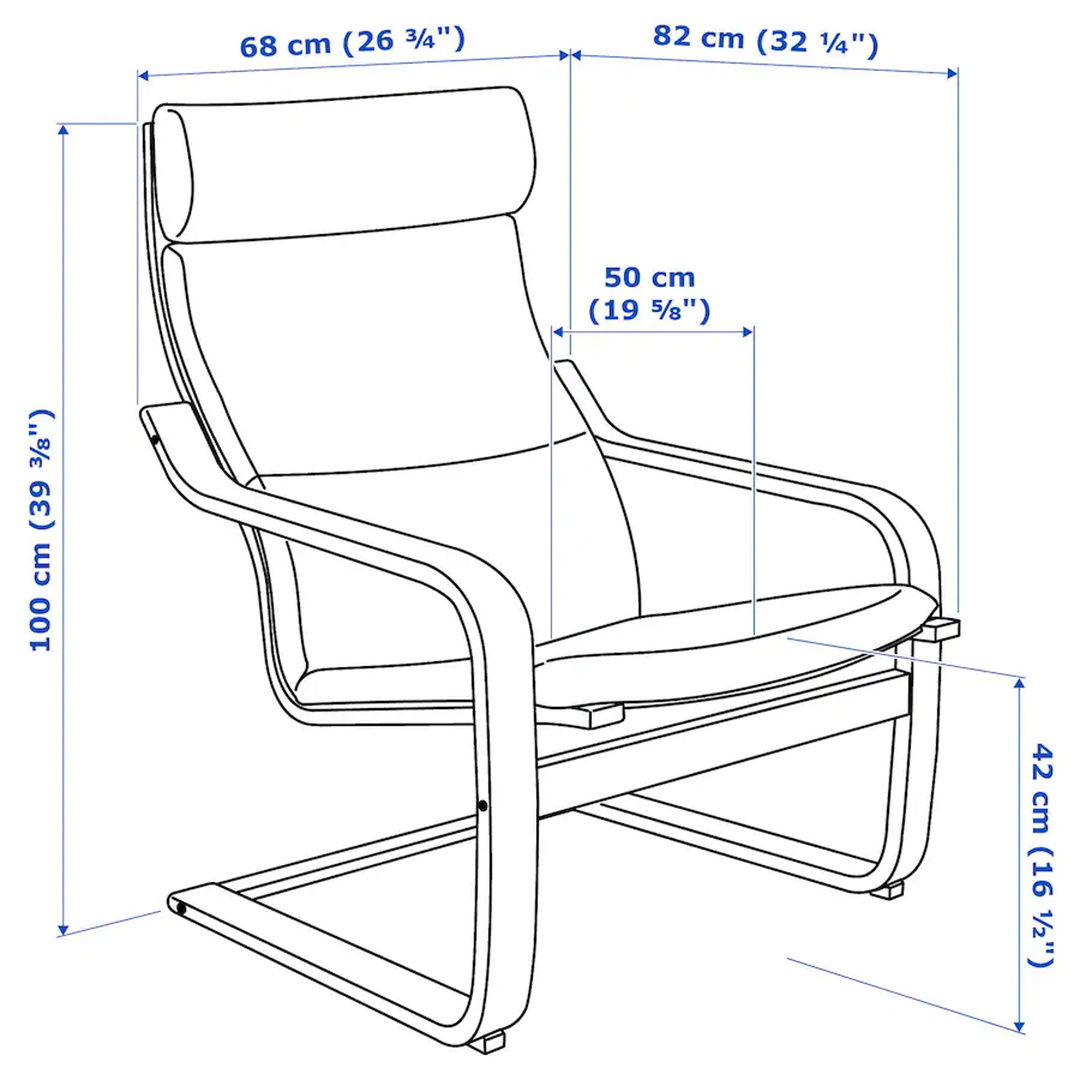 Fotoliu cu taburet Ikea Poang/Hillared foto 6