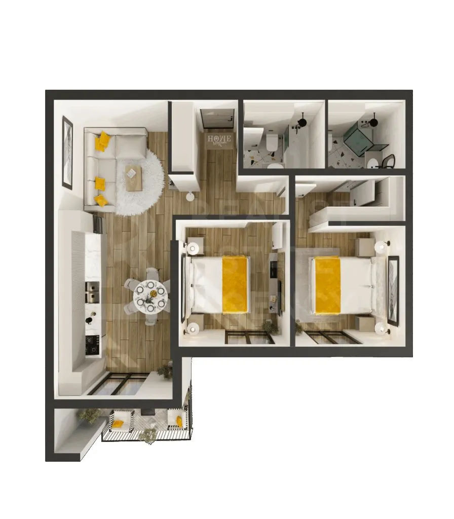 Apartament cu 2 camere,  Durlești,  Chișinău,  Chișinău mun. foto 5