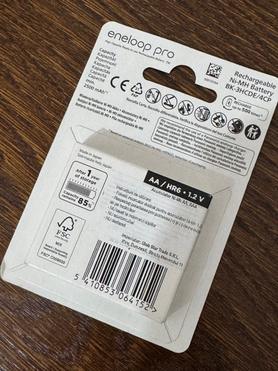 Panasonic Eneloop Pro Acumulatori NI-MH Tip R6 AA de 2500mAh foto 2