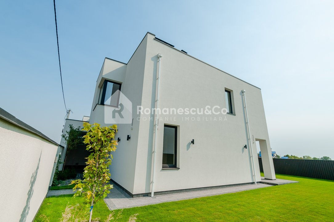 Casă în stil Hi-tech, 2 nivele, variantă albă, 190 mp + 5 ari, Tohatin.  foto 4