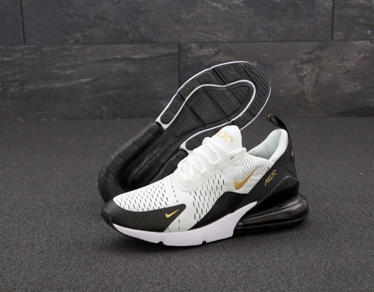 air max 270 white black gold