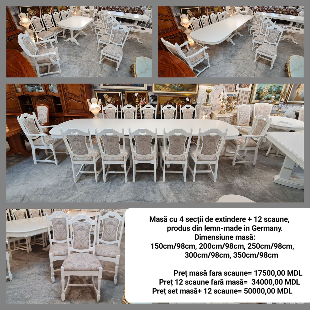 Masa, scaune, masa alba, scaune , mese , scaune importate din Europa.белый стол, стол и стулья фото 3