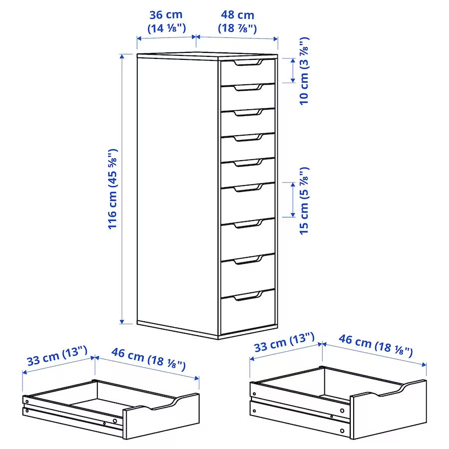 Comodă cu 9 sertare IKEA Alex 36x116 foto 5