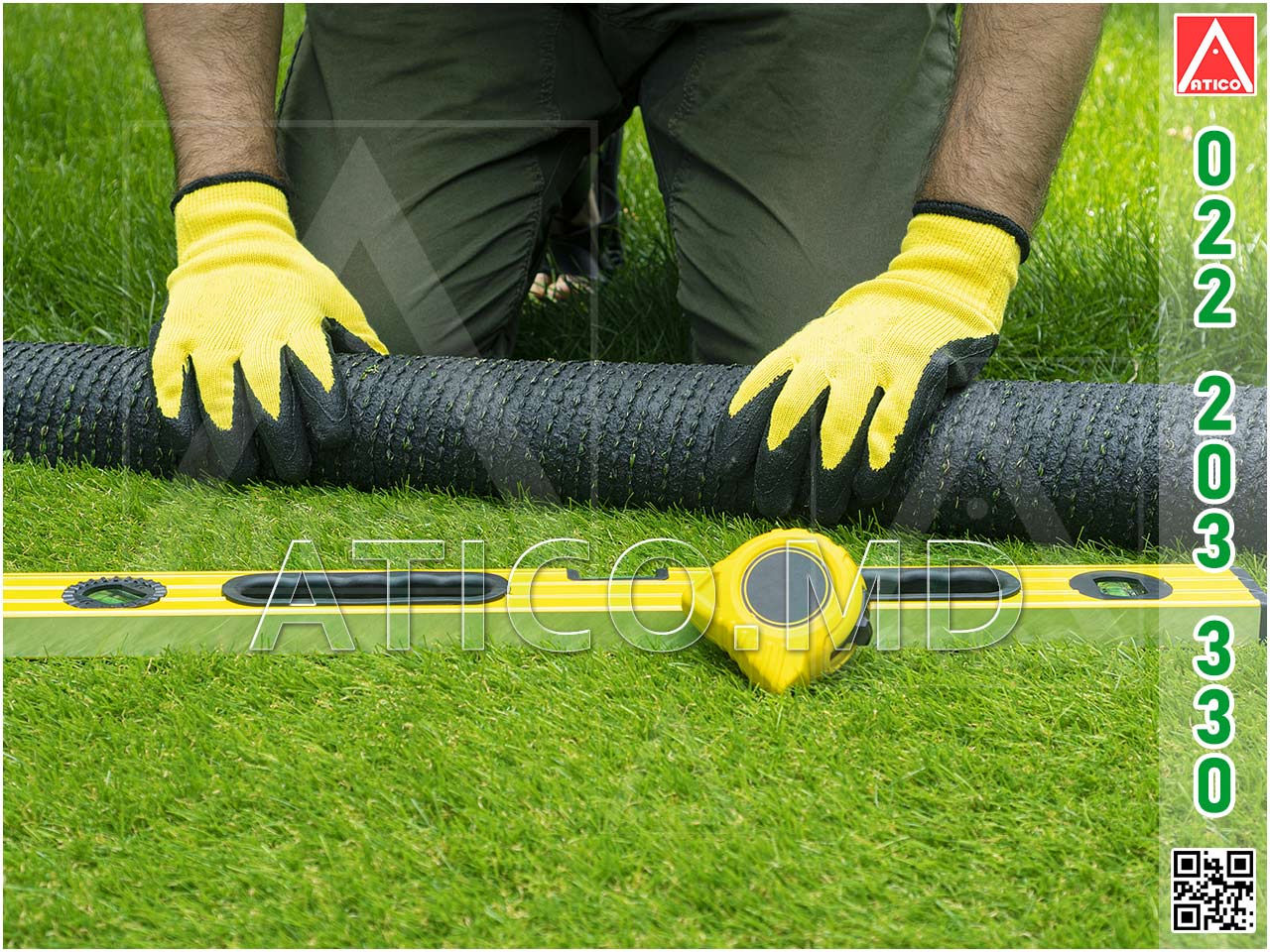 Gazon artificial pu teren sportiv. Спортивный газон синтетический. foto 6
