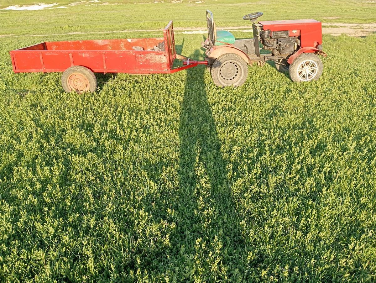 Mini tractor cu remorca și freza foto 2