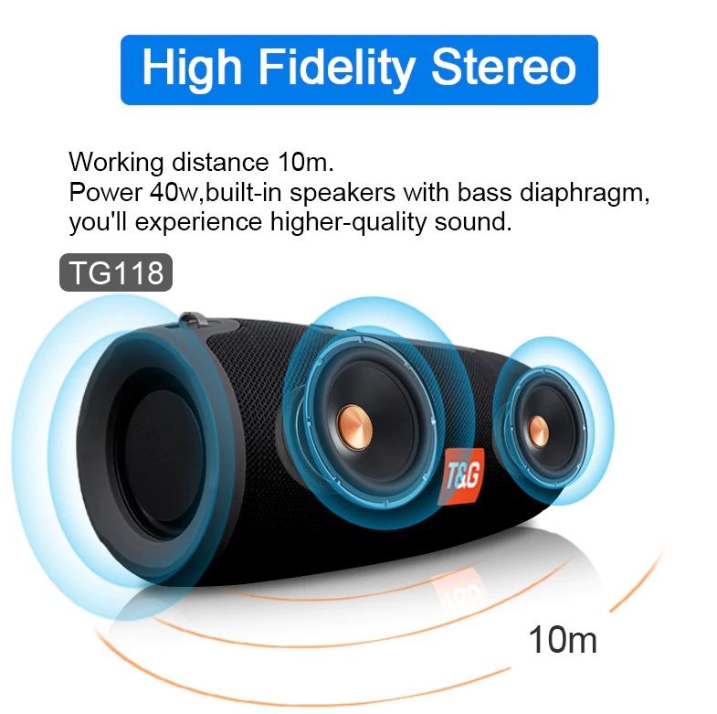 Портативная Bluetooth колонка TG-118, качественная копия JBL за 700 лей.