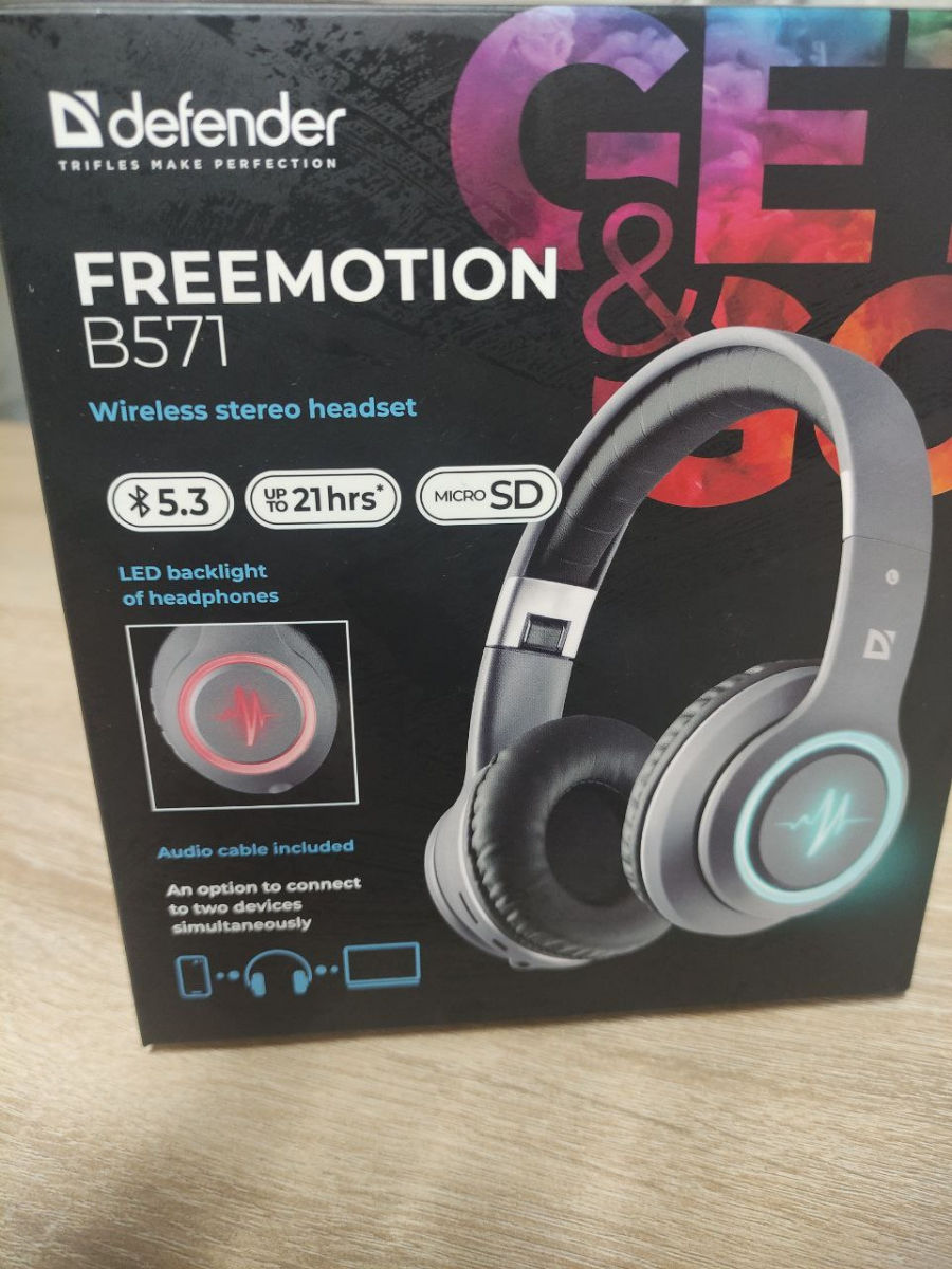 Наушники Defender FreeMotion B571 Серый Беспроводные фото 0