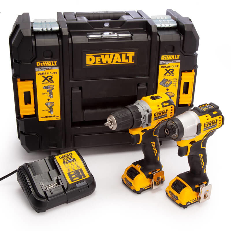 Set Scule Cu Acumulator Dewalt Dck2110L2T (Dcd701+Dcf801) foto 1