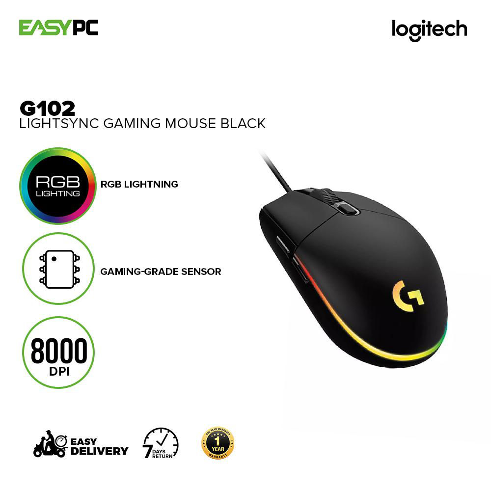 Logitech Gaming Mouse G102 LIGHTSYNC RGB,  8000 dpi, Onboard memory мышка - Livrare / Pick-up foto 3