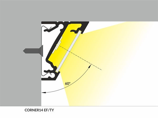 Profil din aluminiu de colt corner 14 pentru banda led - anodizat 2 metri - set complet descriere pr foto 11