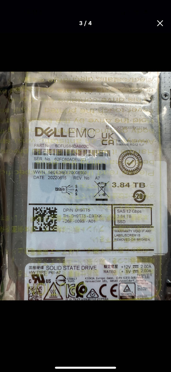 Solid State Drive Dell EMC , SSD , SAS 12, GBPS , 3.84 TB foto 2