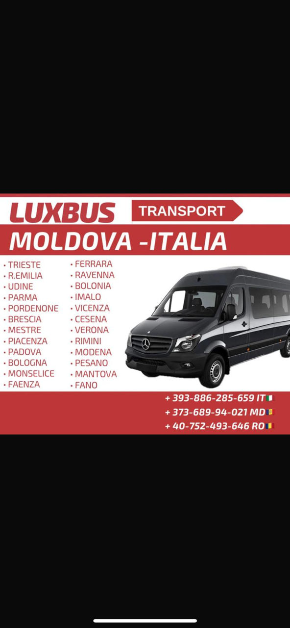 Transport pasageri moldova-italia  foto 3