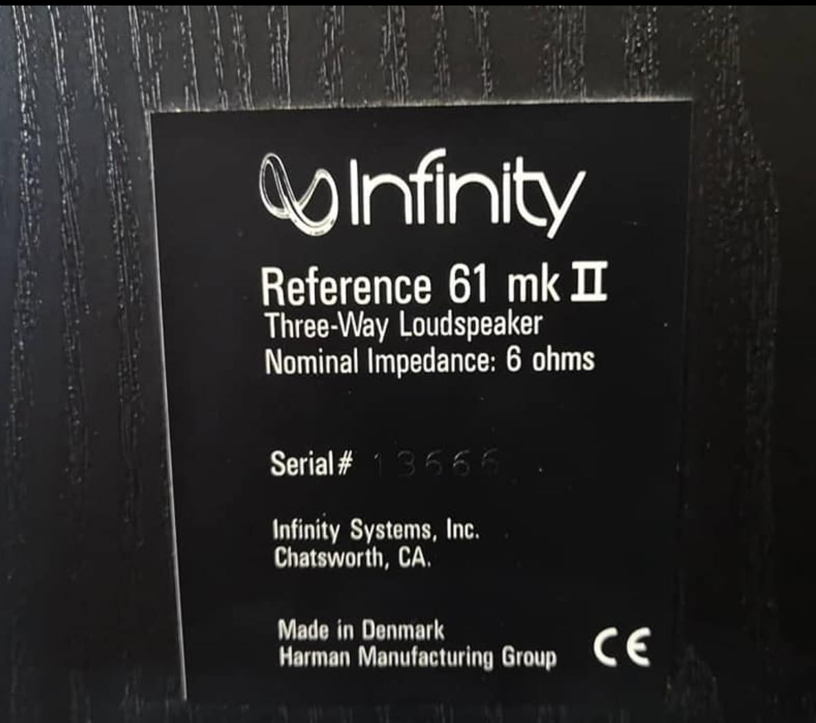 Infinity Reference 61 MK II - 100% Original фото 2