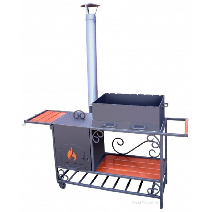 Мангал с печью под казан на 12л гриль BBQ grill gratar steik фото 1