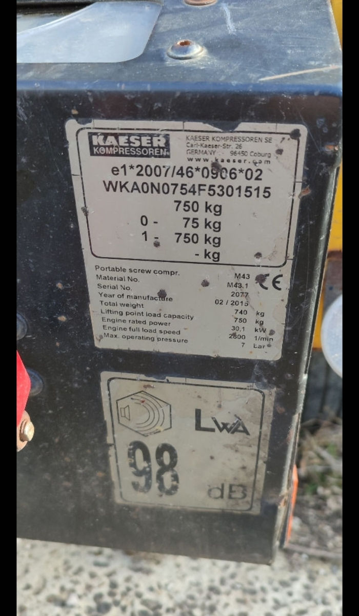 Kaeser M43. Motocompresor remorcabil. foto 4
