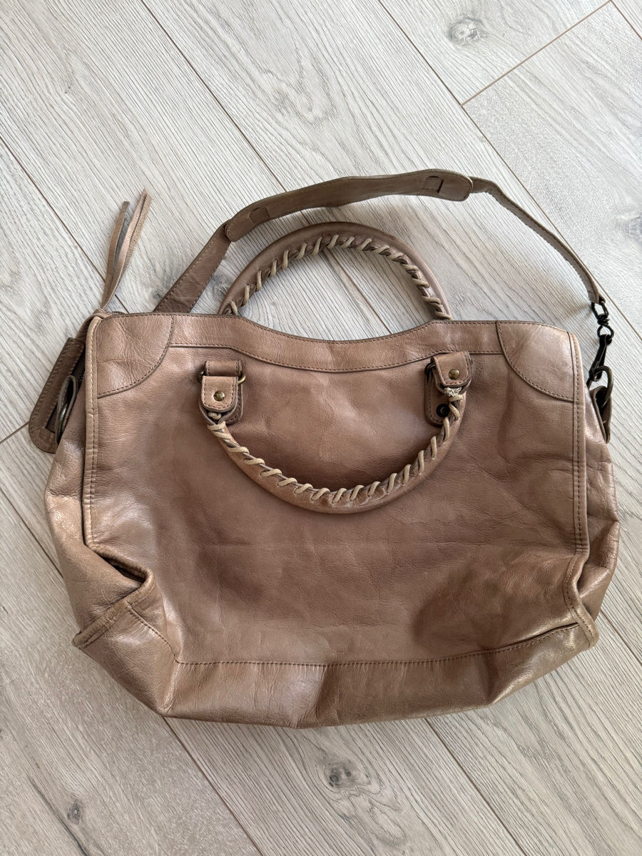 Balenciaga City Vintage Beige Leather Bag foto 2