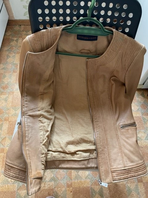 Geaca din piele naturala (miel) , marca Trussardi , marimea 44 foto 3