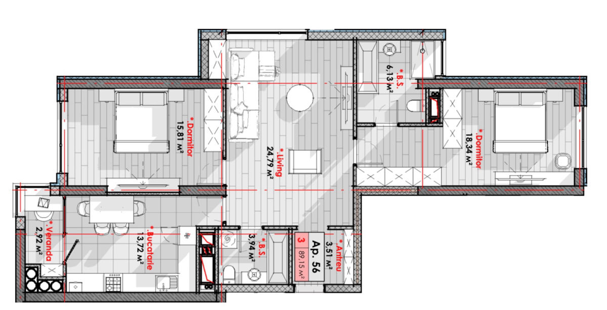 Apartament cu 2 camere, 78 m², Râșcani, Chișinău foto 5