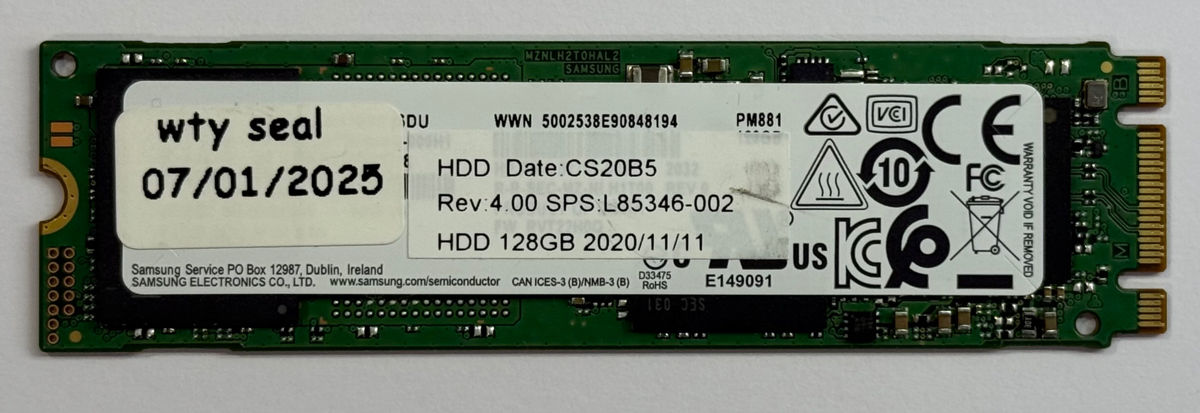 SSD M2 Sata Samsung PM881 — 128 GB фото 0