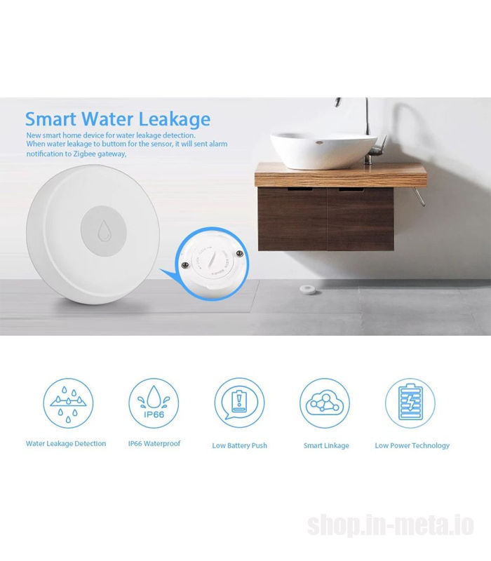 Senzor de scurgere de apă Water detector ZigBee Wireless alarm sensor foto 3