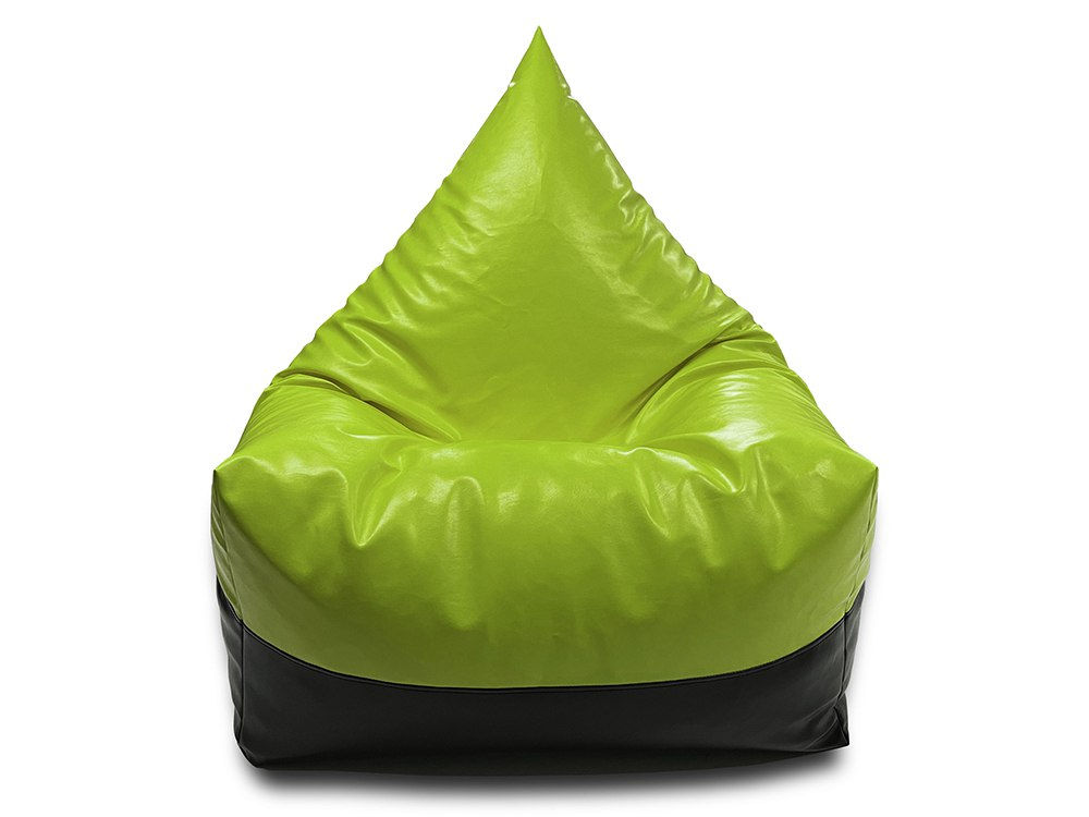 BeanBag Piramida XL din Ecopiele culoare verde foto 0