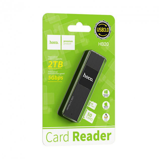 Картридер HOCO HB20 Mindful 2 в 1 USB 3.0 для TF/SD foto 0