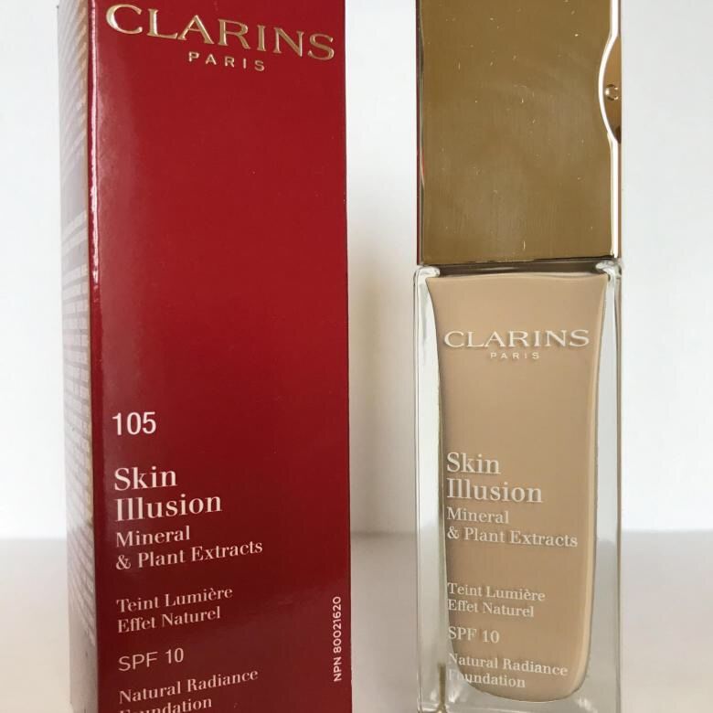 Skin illusion отзывы. Clarins Skin Illusion 105 тон. Clarins Skin Illusion 105 тональный крем. Clarins Skin Illusion палитра. Кларанс тональный крем 105 оттенок.