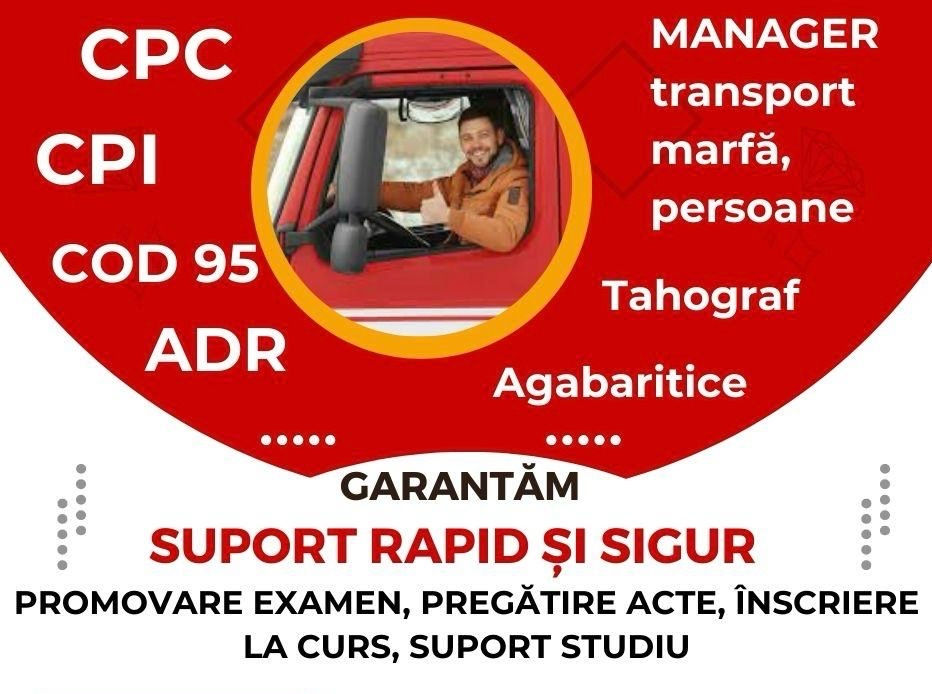 CPC, CPI marfă și pasageri (COD 95), ADR , Atestat Manager transport foto 1