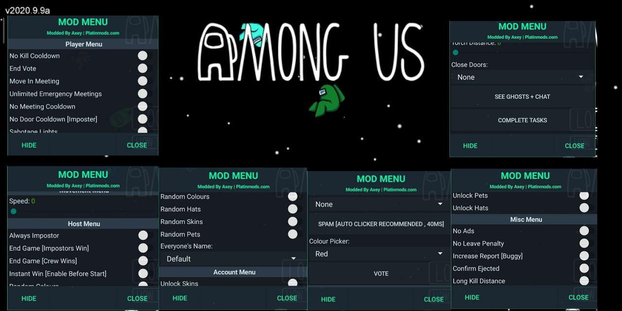 Читы Among Us, Spotify, Shadow Fight ,Duolingo,PicsArt(Android)