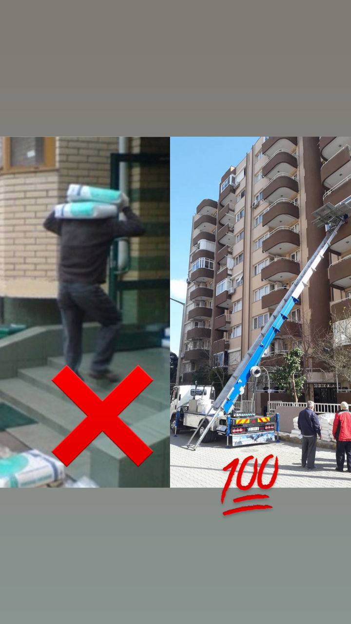 Подъем стройматериалов на этаж