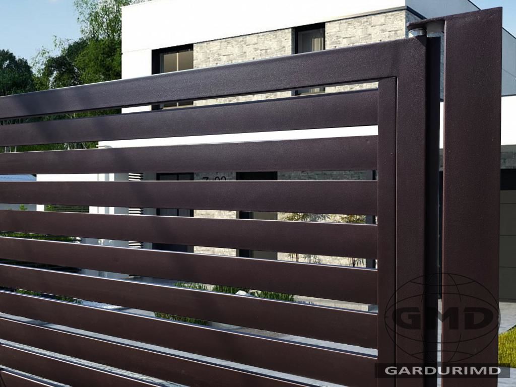 Gard modern din profil orizontal zincat 3D !!! foto 5