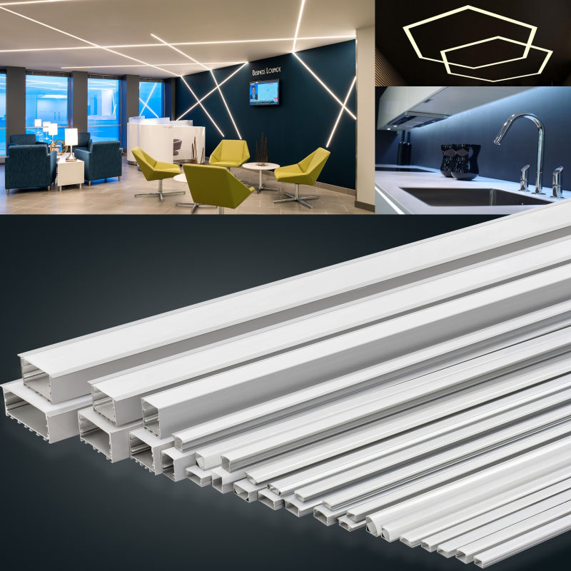 Profil din aluminiu pentru bandă LED incastrat rigips în Moldova, panlight, profil LED incastrat foto 15