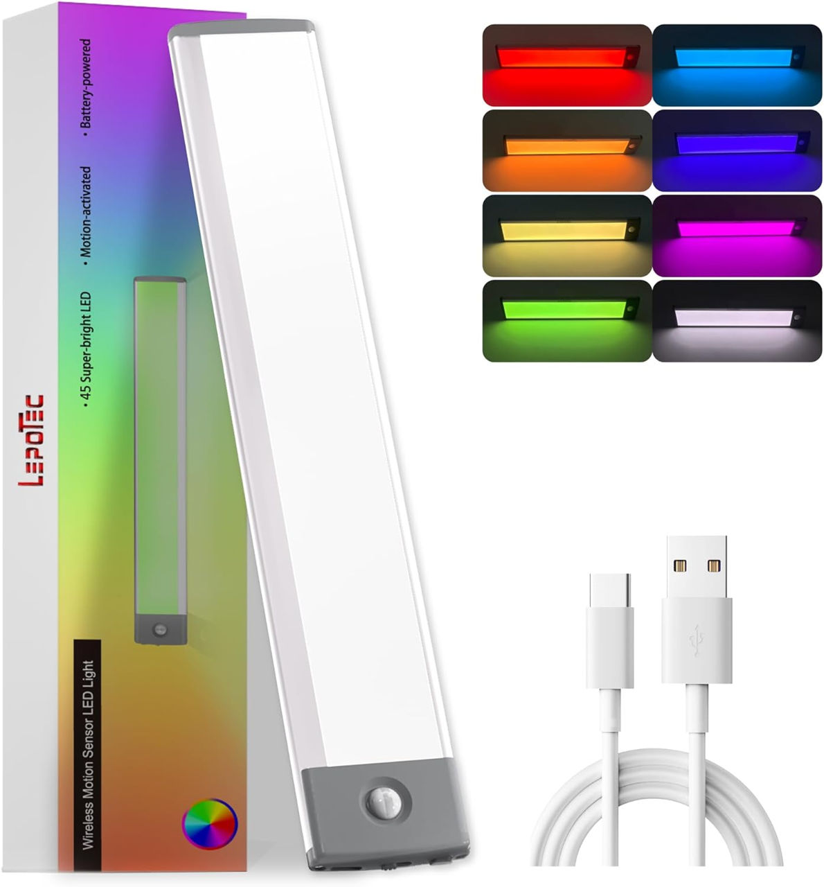 lumina led RGB cu senzor de miscare  светодиодный светильник с датчиком движения foto 0