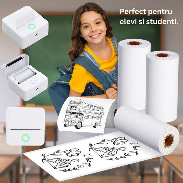Mini Printer Bluetooth Portabil  / Mini Printer Bluetooth Portabil  foto 4