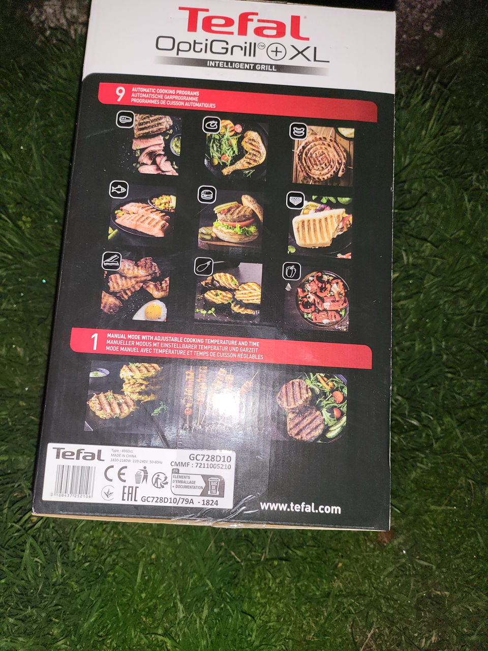 Gratar electric Tefal OptiGrill+ XL GC728D10, 2000W, 9 programe automate, argintiu-negru foto 2