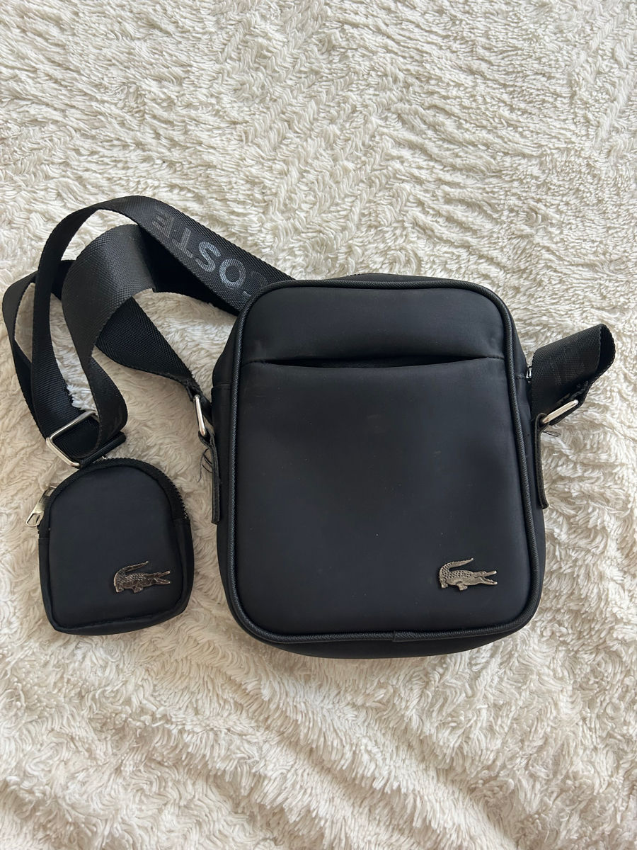 Set De 2 Borsete Genti Lacoste Culoarea Neagra foto 0