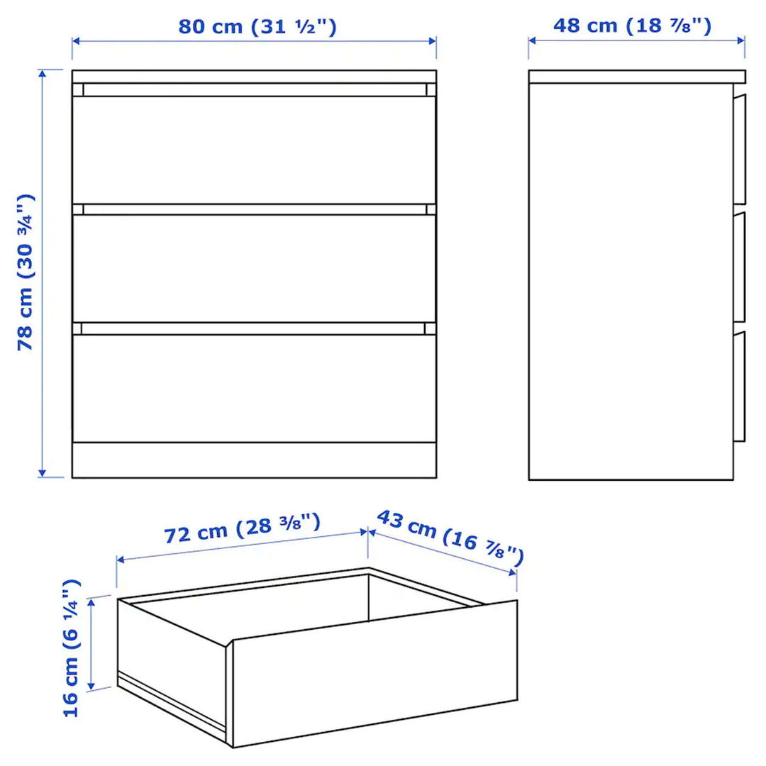 Comodă IKEA Malm 80x78 - Livrare în toată Moldova! Credit 0% 🔶 фото 3